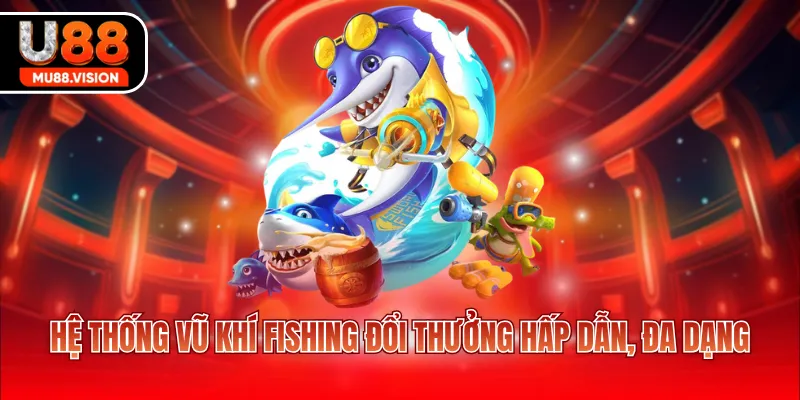 Hệ thống vũ khí fishing đổi thưởng hấp dẫn, đa dạng