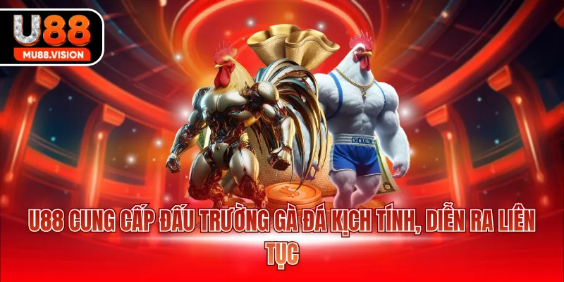 U88 cung cấp đấu trường gà đá kịch tính, diễn ra liên tục